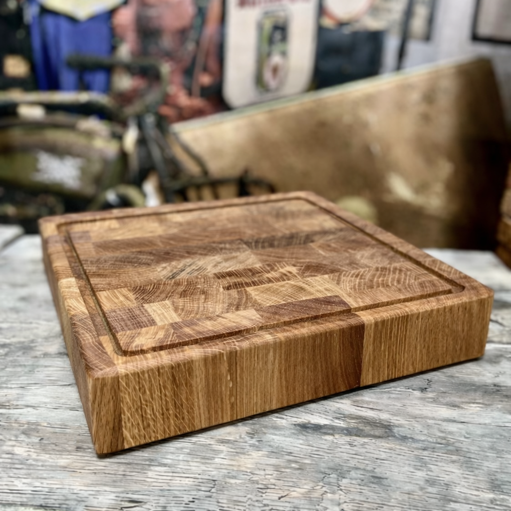 Hakblok voor de keuken 40x40x4,5 cm + sapgeul - Afbeelding 2