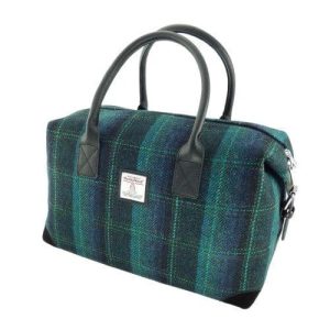 Weekendtas Esk Blauw met Turquoise - Harris Tweed - Glen Appin of Scotland