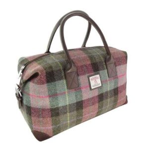 Weekendtas Esk Gedempt Groen & Paars Tartan - Harris Tweed - Glen Appin of Scotland